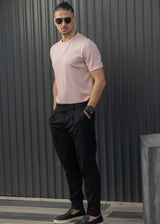 HENRY CLOTHING Ανδρική κοντομάνικη μπλούζα σάπιο μήλο 9-133-dusty pink