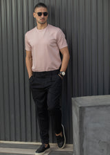 HENRY CLOTHING Ανδρική κοντομάνικη μπλούζα σάπιο μήλο 9-133-dusty pink