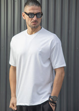 HENRY CLOTHING Ανδρική κοντομάνικη μπλούζα λευκή 9-134-white