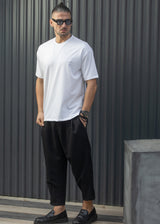 HENRY CLOTHING Ανδρική κοντομάνικη μπλούζα λευκή 9-134-white
