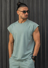 HENRY CLOTHING - Ανδρικό relaxed oversized αμάνικο - Βεραμάν 9-135