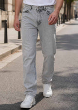BEN TAILOR Ανδρικό παντελόνι τζιν γκρι ανοιχτό Base Line BENT.1617-grey