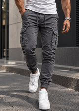 GUF CLOTHING - Ανδρικό cargo παντελόνι regular fit - Σκούρο Γκρι BF-6637