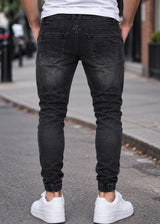 GUF CLOTHING Ανδρικό παντελόνι τζιν slim fit elasticated - Μαύρο BK-435 