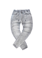 GUF CLOTHING - Ανδρικό παντελόνι τζιν με λάστιχο Slim Fit - Γκρι  BK-472