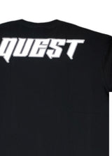 QUEST CLOTHING Ανδρική κοντομάνικη μπλούζα μαύρη QUEST LOGO BL-38