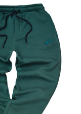 Ανδρική φόρμα με λάστιχο Two Brothers - BT-25590 - signature logo regular fit pants πράσινο