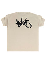 TWO BROTHERS Ανδρική κοντομάνικη μπλούζα Graffiti Sign ovesized μπεζ BT-25800-beige