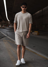 TWO BROTHERS Ανδρική βερμούδα μπεζ Terry Cloth BT-26780-beige