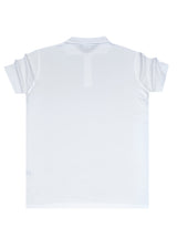 GUF CLOTHING Κοντομάνικη μπλούζα τύπου πόλο λευκή Slim Fit CP2200-2

