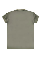 Κοντομάνικη μπλούζα τύπου πόλο GUF-CP2200-basic polo slim fit tee khaki