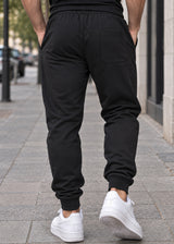 CLEVER Ανδρική φόρμα ανοιξιάτικη μαύρη simple jogger pants CT-26620-black