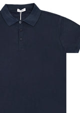 Κοντομάνικη μπλούζα τύπου πόλο GUF - DB-160-5 - basic polo slim fit tee μπλε σκούρο CP2200