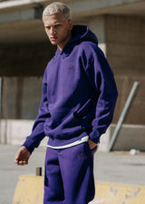 Ανδρική φόρμα με λάστιχο Two Brothers - BT-25590 - signature logo regular fit pants μωβ