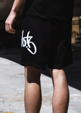 TWO BROTHERS Ανδρική βερμούδα μαύρη Graffiti LogoBT-25870-black