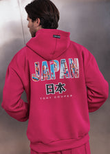TONY COUPER - Ανδρικό μακρυμάνικο φούτερ με κουκούλα Japan - Magenta H27/25