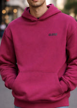 Ανδρικό φούτερ με κουκούλα Close society-HDS25-300-magenta hoodie regular fit