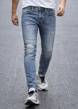 Ανδρικό τζιν παντελόνι-GUF CLOTHING-JK3104-basic jeans slim fit μπλε