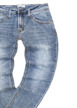 Ανδρικό τζιν παντελόνι-GUF CLOTHING-JK3104-basic jeans slim fit μπλε