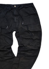 Ανδρικό cargo παντελόνι GUF-KS22-738-black regular fit μαύρο