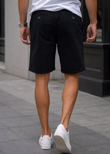 Ανδρική βερμούδα υφασμάτινη GUF - NFS807-4 - fabric shorts μαύρο