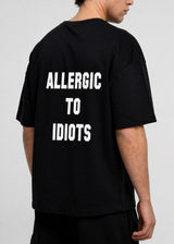 Ανδρική κοντομάνικη μπλούζα oversized Close society-STO-204-black-allergic to idiots