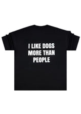 Ανδρική κοντομάνικη μπλούζα oversized Close society-STO-205-black-i like dogs more than people