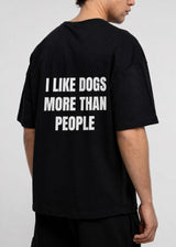 Ανδρική κοντομάνικη μπλούζα oversized Close society-STO-205-black-i like dogs more than people