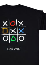 Ανδρική κοντομάνικη μπλούζα oversized Close society-STO-207-black-game over