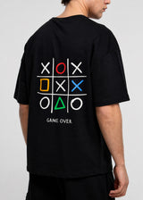 Ανδρική κοντομάνικη μπλούζα oversized Close society-STO-207-black-game over