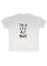 CLOSE SOCIETY Ανδρική κοντομάνικη μπλούζα λευκή oversized Talk Less Act More STO-208-white