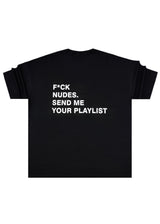 Ανδρική κοντομάνικη μπλούζα oversized Close society-STO-209-black-send me your playlist