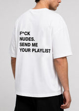 Ανδρική κοντομάνικη μπλούζα oversized Close society-STO-209-white-send me your playlist