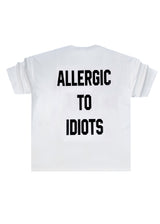 Ανδρική κοντομάνικη μπλούζα oversized Close society-STO-215-white-allergic to idiots