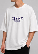 CLOSE SOCIETY - Ανδρικό oversized t-shirt - Λευκό STO-307