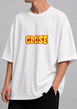 CLOSE SOCIETY - Ανδρικό oversized t-shirt - Λευκό STO-312