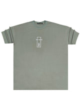 Ανδρική κοντομάνικη μπλούζα Tony couper - TO25/14 - olive line oversized t-shirt χακί

