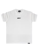 QUEST CLOTHING Ανδρική κοντομάνικη μπλούζα λευκή QUEST LOGO WHT-35-white