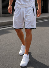 Ανδρική αθλητική βερμούδα GUF - XY-6061 - athletic regular shorts λευκό