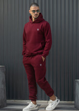 HENRY CLOTHING - Ανδρική φόρμα με κέντημα H logo - Burgundy 6-801